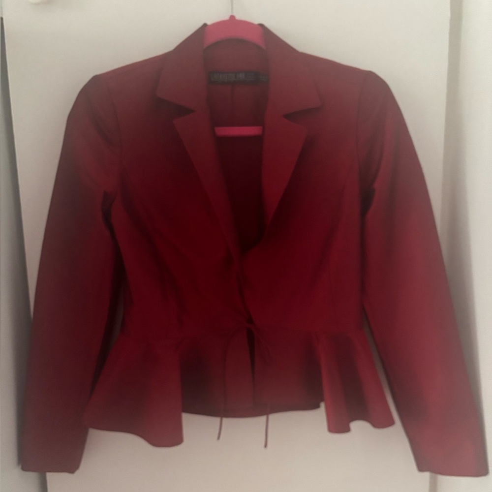 Lafayette 148 New York Deep Red Silk Blazer - Picture 1 of 11